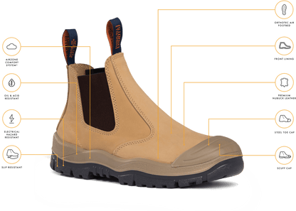 Mongrel Premium Elastic Sided Steel Cap Safety Boot With Scuff Cap