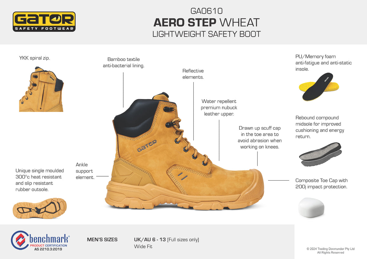 Gator AeroStep High Safety Boot Wheat - view 8