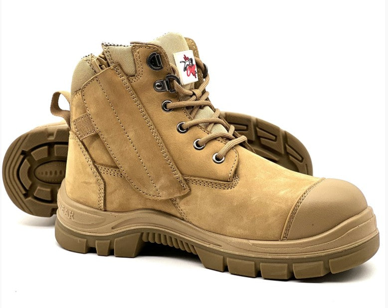 ARIZONA - Cougar 6" Camel Waterproof Upper Side Zip Boot Composite Toe