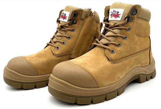 ARIZONA - Cougar 6" Camel Waterproof Upper Side Zip Boot Composite Toe