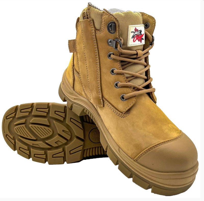 ARIZONA - Cougar 6" Camel Waterproof Upper Side Zip Boot Composite Toe