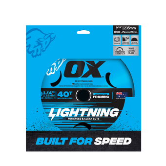 OX Pro Lightning 9-1/4-Inch Circular Saw Blade | 40-Tooth - OX Tools