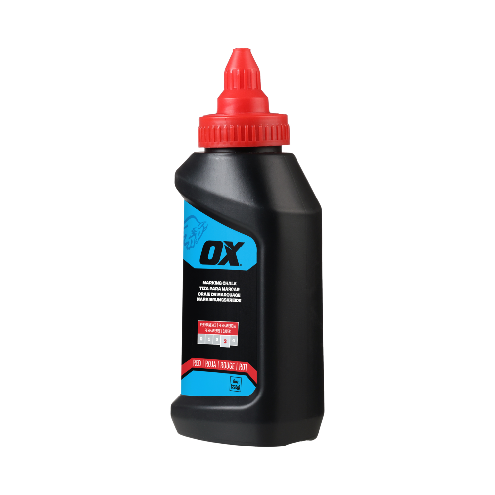 8-Ounce Permanent Red Marking Chalk – Permanence 3 - OX Tools