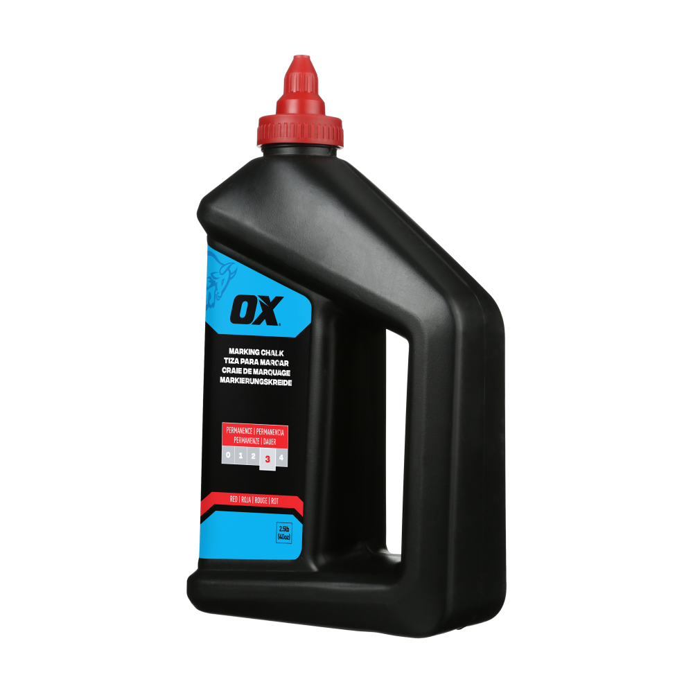 40-ounce/2.5-Pound Permanent Red Marking Chalk – Permanence 3 - OX Tools